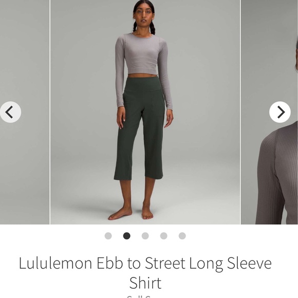 Ebb to Street Long-Sleeve Shirt Color Gull Grey Size 10 Lululemon - Picture 3 of 13